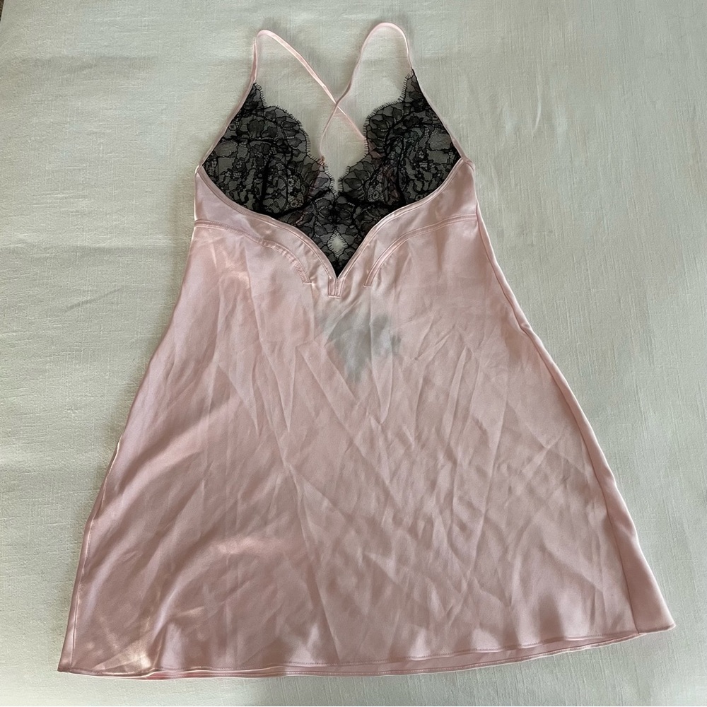 Victoria’s Secret Black and Pink Chemise Slip Size S